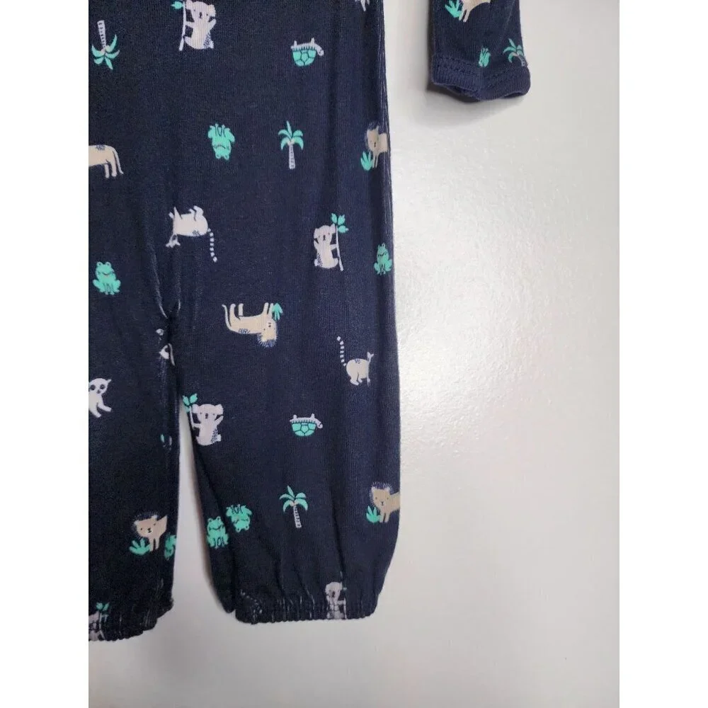 CARTER'S LITTLE BABY SLEEP & PLAY GOWN /BODYSUIT HAT SOCKS NAVY BLUE SIZE 3M